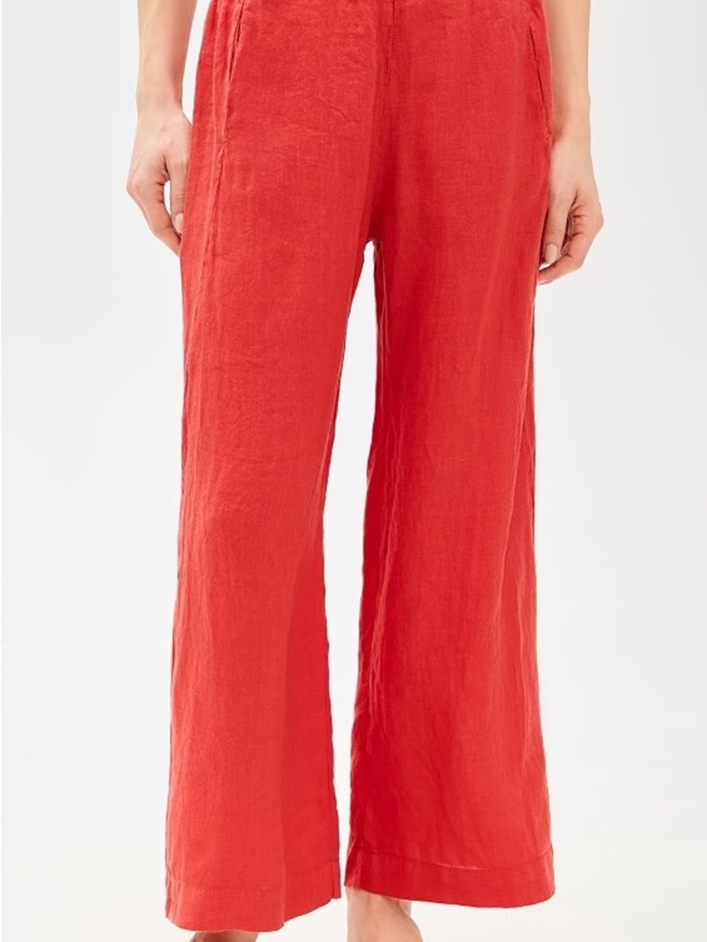 Velvet by Graham & Spencer Lola Cropped Linen Pants in Paprika NEW